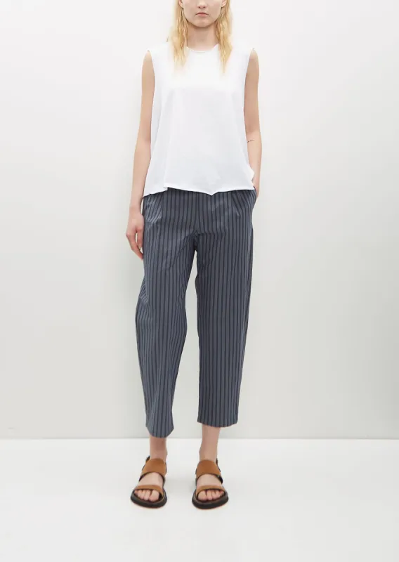 Pinstripe Cotton Pullon Trousers sold by La Garconne