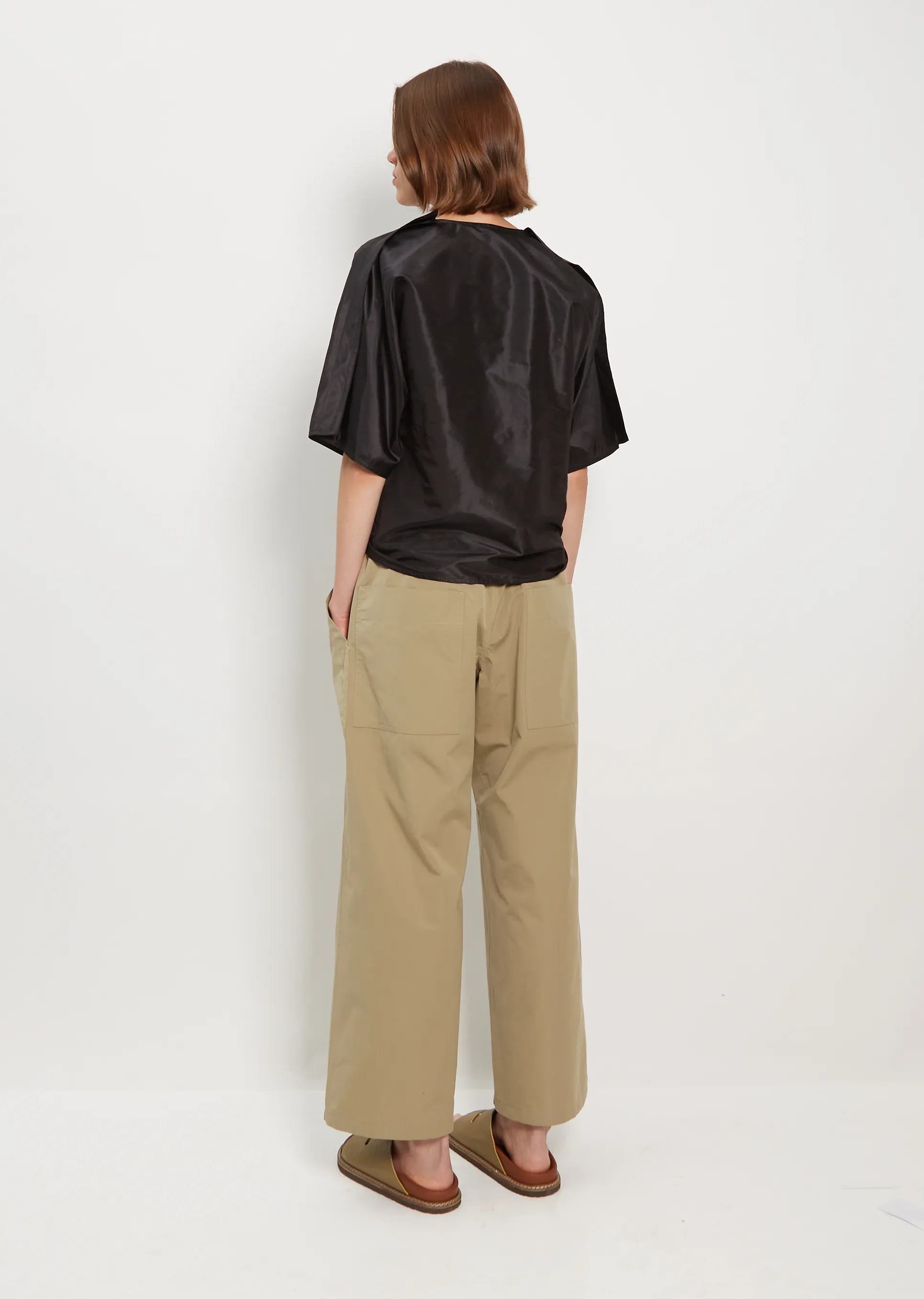 Power Wide Patch Cotton Taffeta Pant — Lentil sold by La Garconne product image thumbnail 3