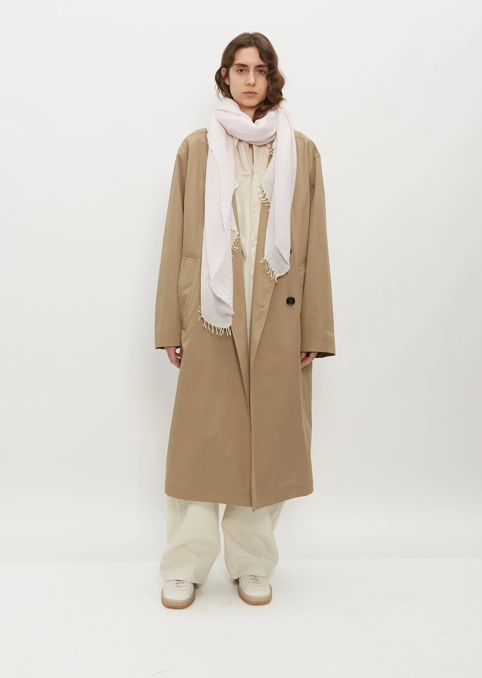 Washed Cashmere Silk Staffa Scarf — Light Pink sold by La Garconne product image thumbnail 2