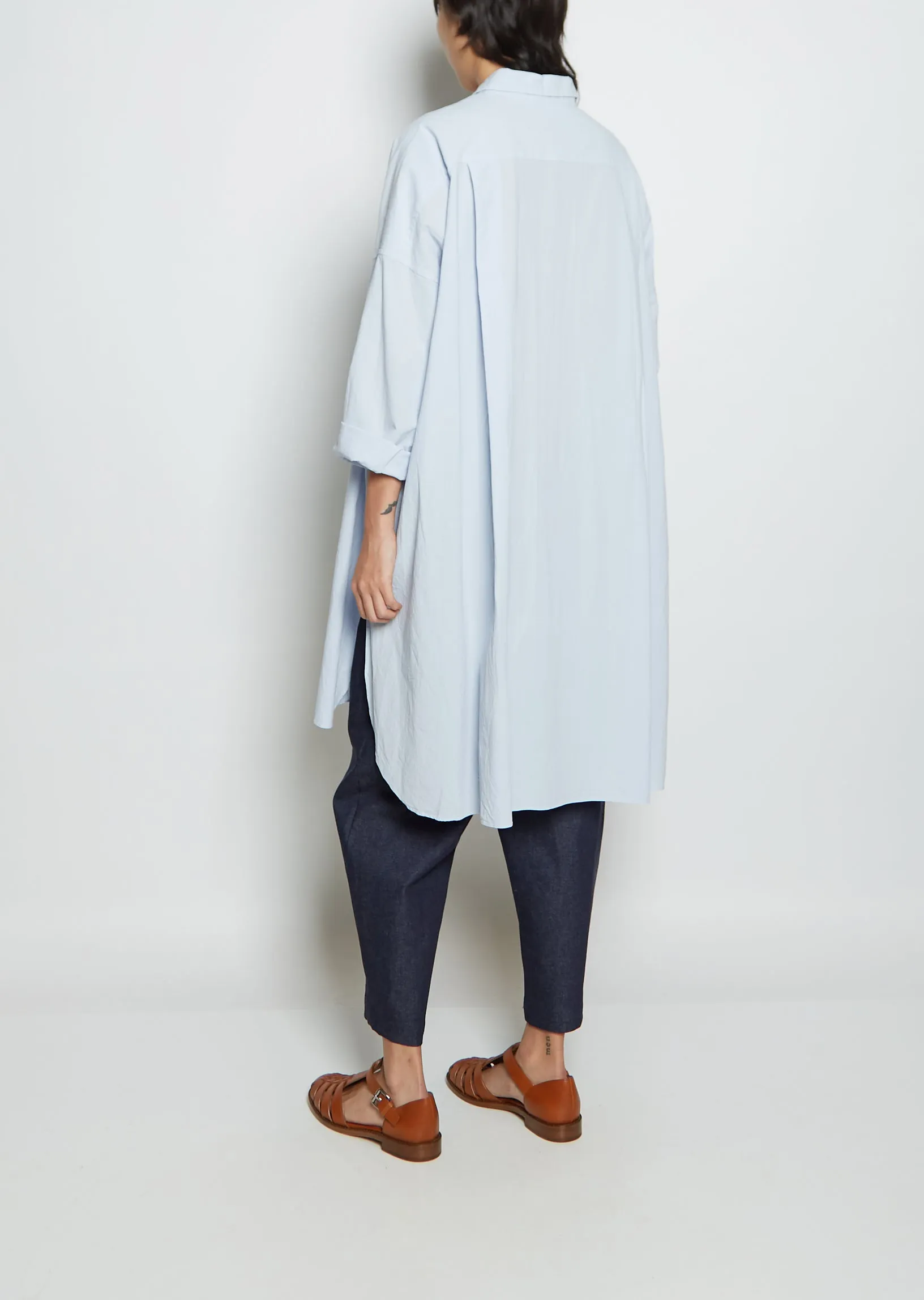 Long Cotton Shirt — Sax sold by La Garconne product image thumbnail 4