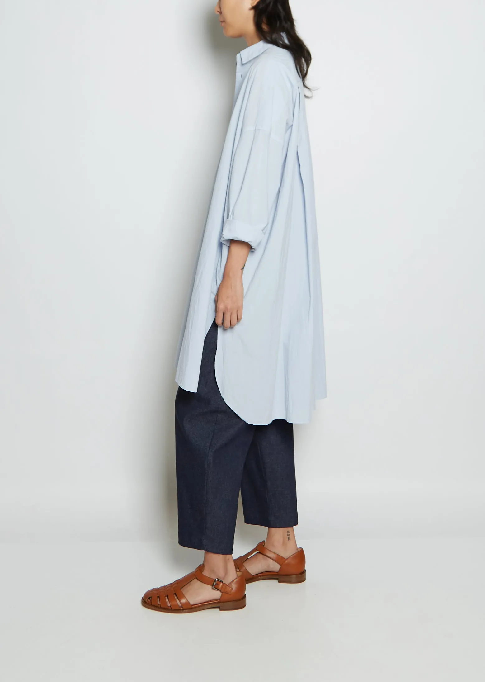 Long Cotton Shirt — Sax sold by La Garconne product image thumbnail 3