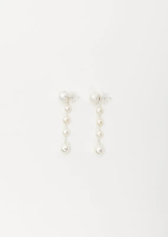 Small Passante Earrings — White Pearl sold by La Garconne