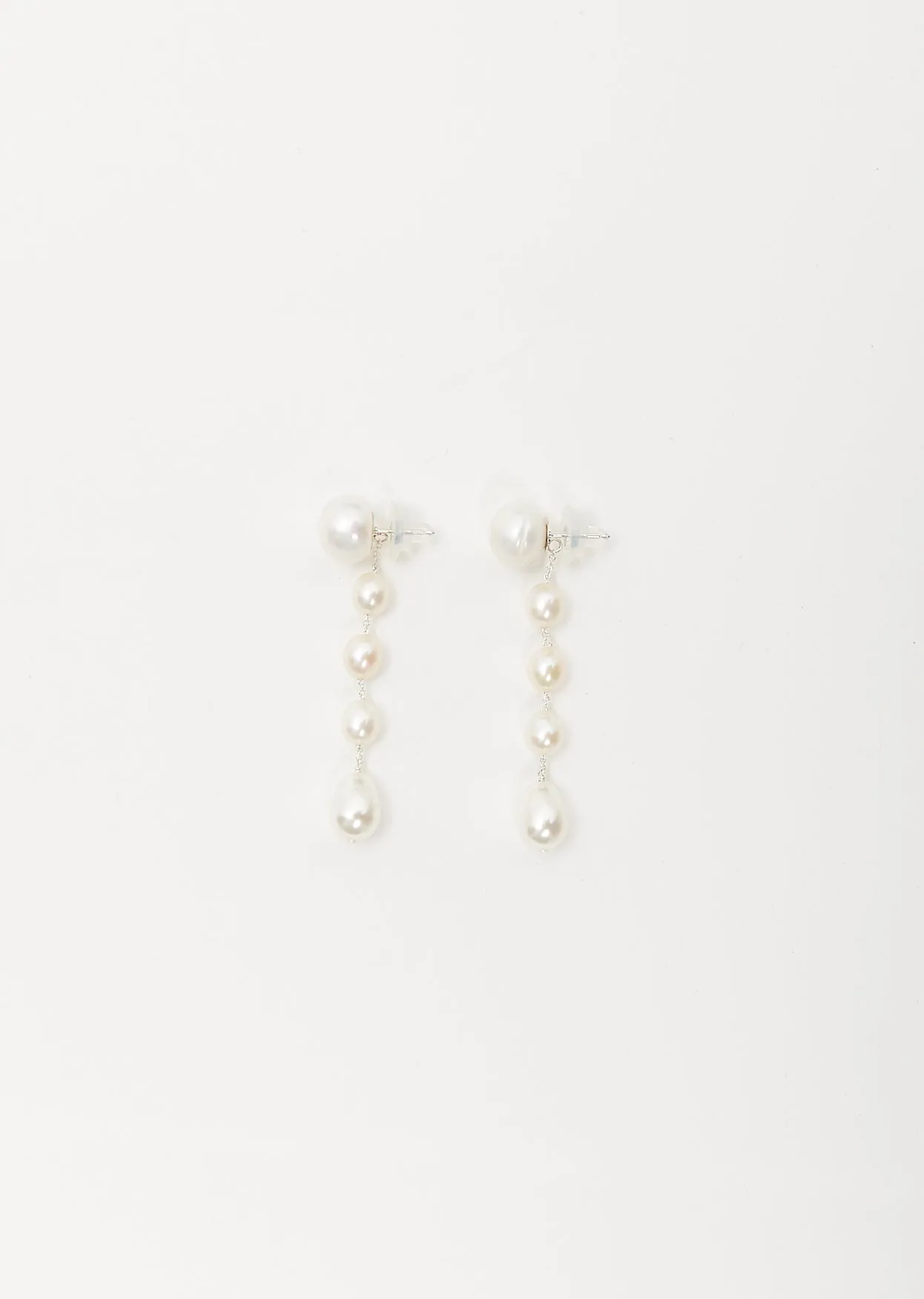 Small Passante Earrings — White Pearl sold by La Garconne