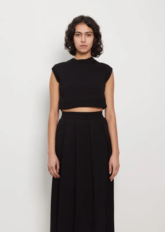 Dry Cotton Knit Vest — Black sold by La Garconne