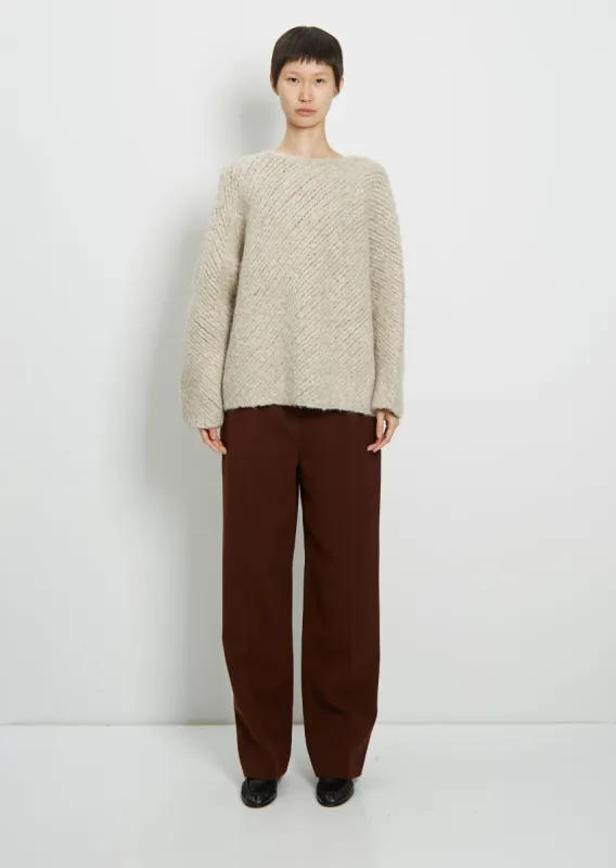 Handknit Bias Pullover sold by La Garconne