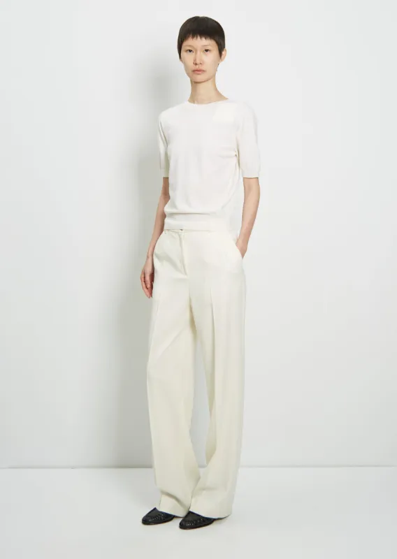 Paolo Wool & Silk Top — White sold by La Garconne