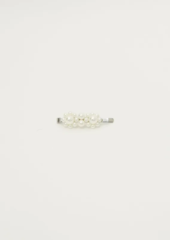 Mini Flower Hair Clip — Pearl sold by La Garconne