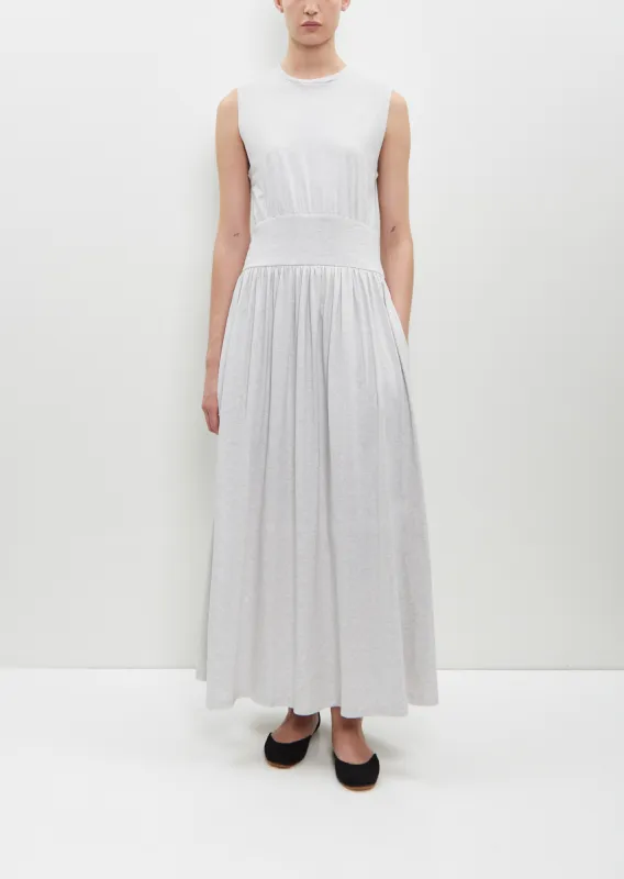 Sleeveless Cotton Tee Dress — Pale Grey Mélange sold by La Garconne