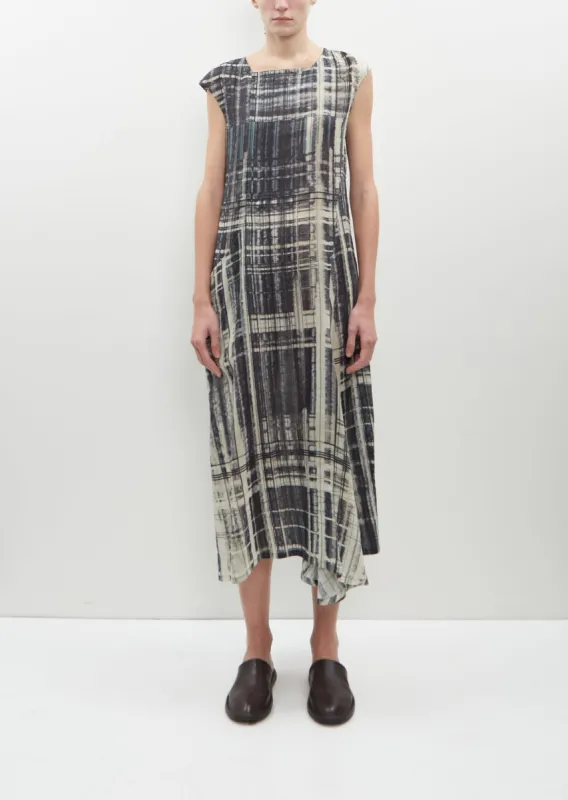 Printed Flax Drape Dress sold by La Garconne