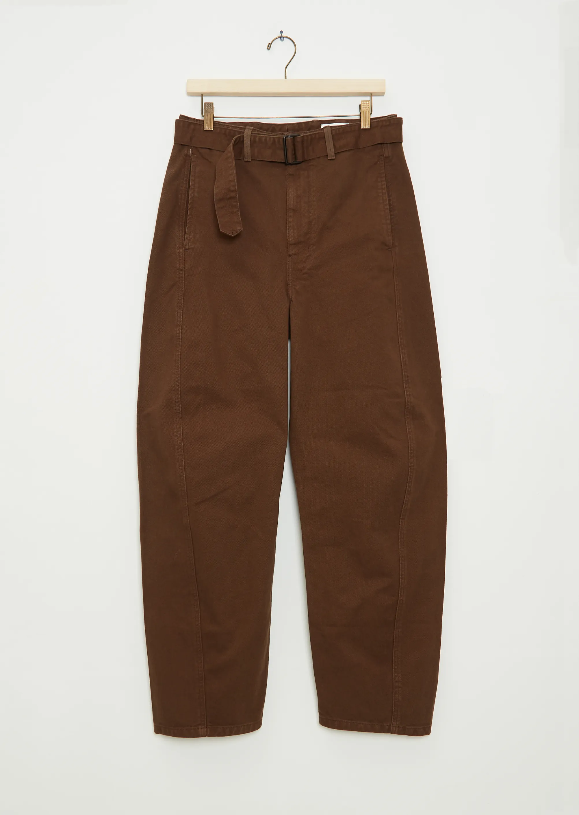 Unisex Twisted Belted Cotton Pants - Dark Brown sold by La Garconne