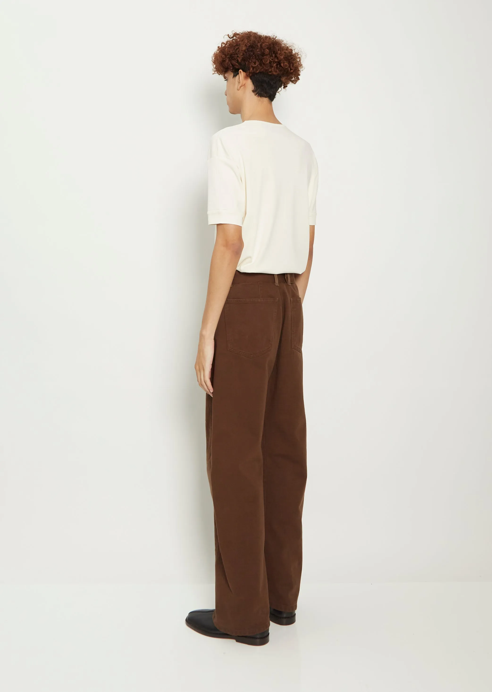 Unisex Twisted Belted Cotton Pants - Dark Brown sold by La Garconne product image thumbnail 5