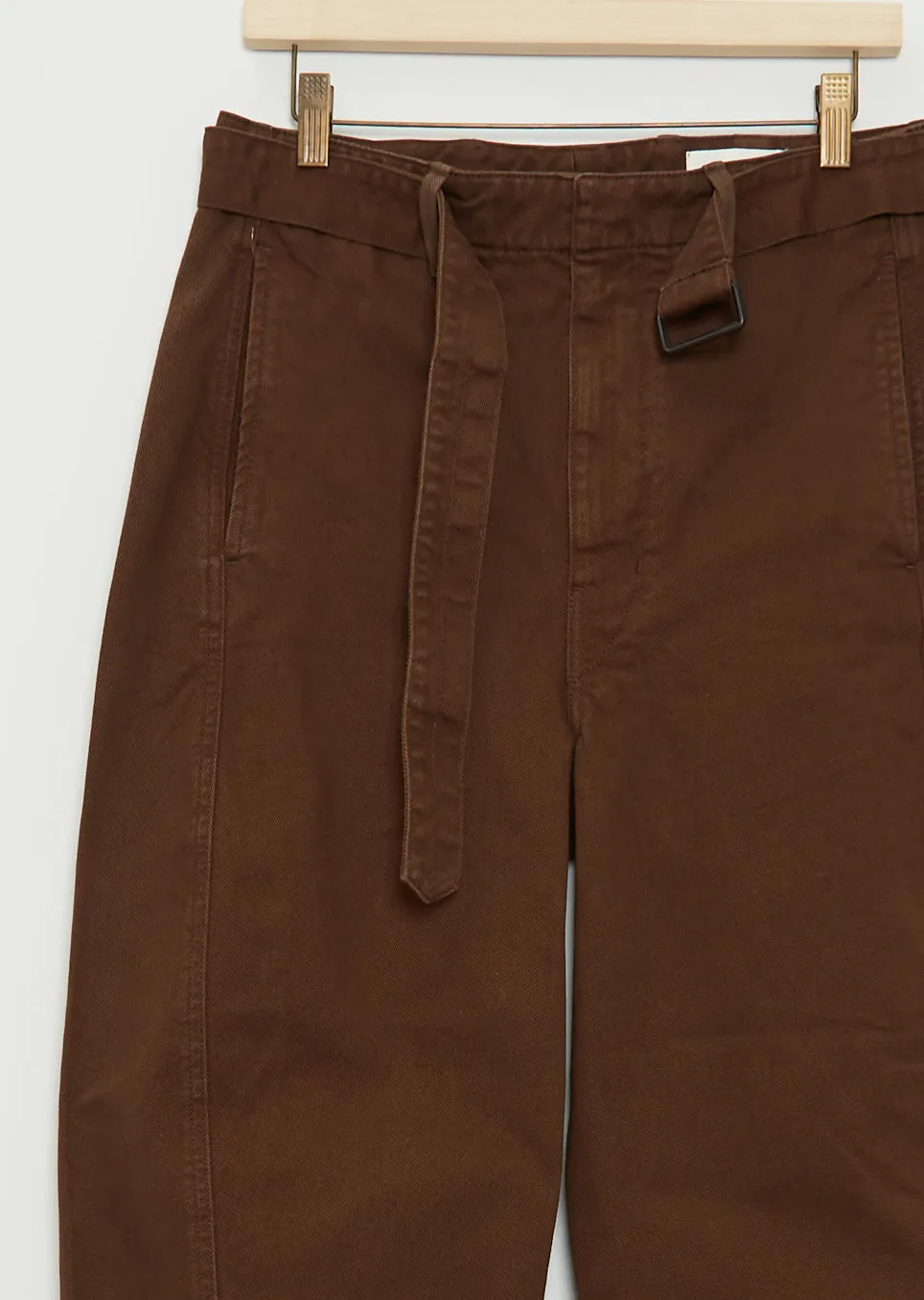 Unisex Twisted Belted Cotton Pants - Dark Brown sold by La Garconne product image thumbnail 2