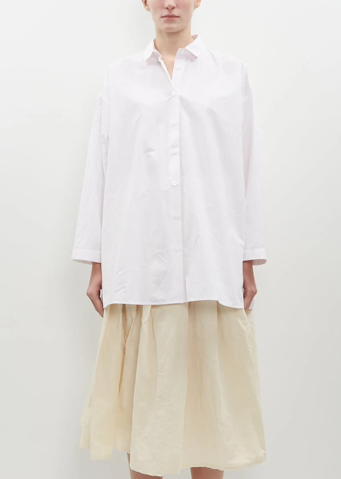 Long Cotton Overshirt — Pink sold by La Garconne