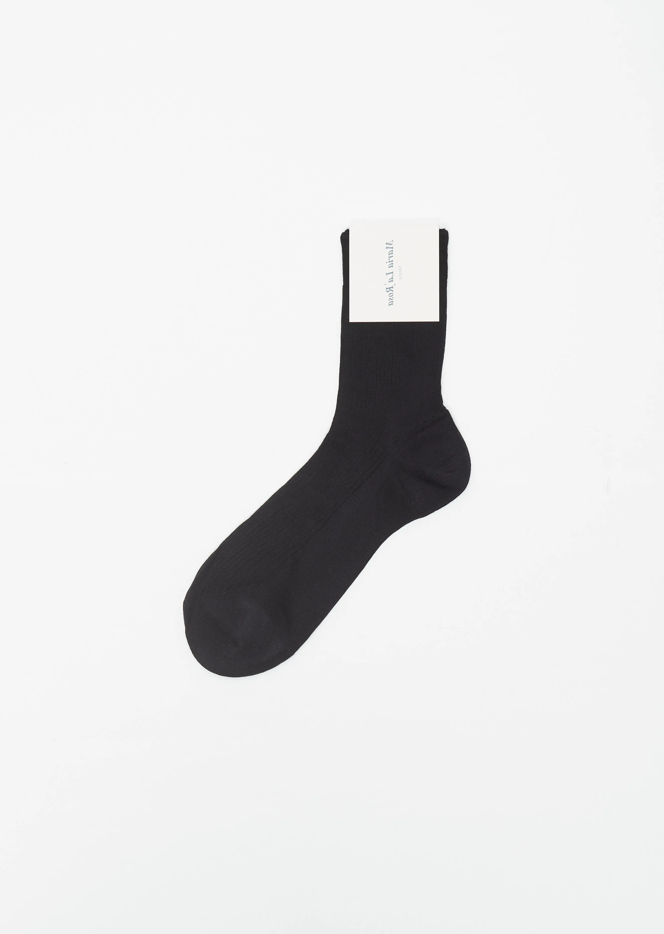 One Ribbed Socks — Nero sold by La Garconne