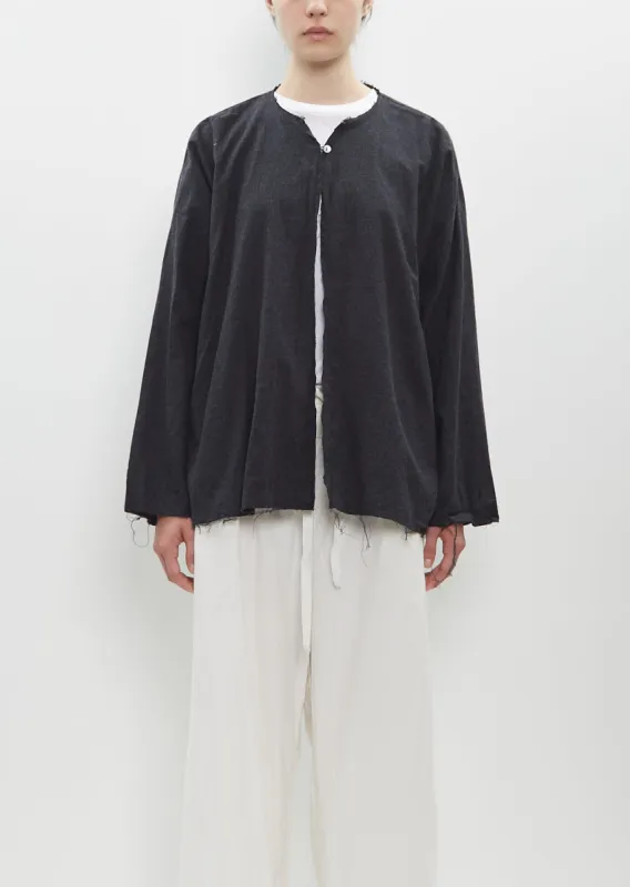 Round Neck Open Front Volume Top sold by La Garconne