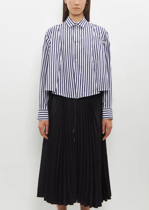 Cotton Poplin Shirt — Navy Stripe sold by La Garconne