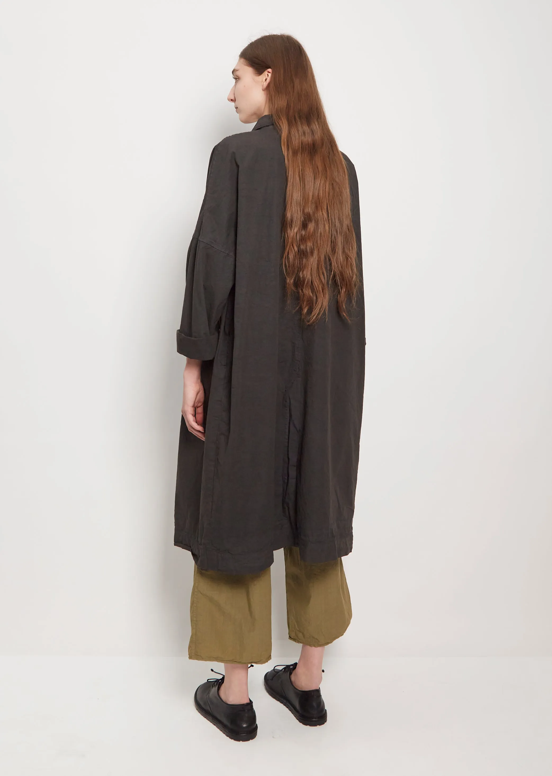 Unisex Cotton Canvas Loose Coat — Charcoal sold by La Garconne product image thumbnail 3