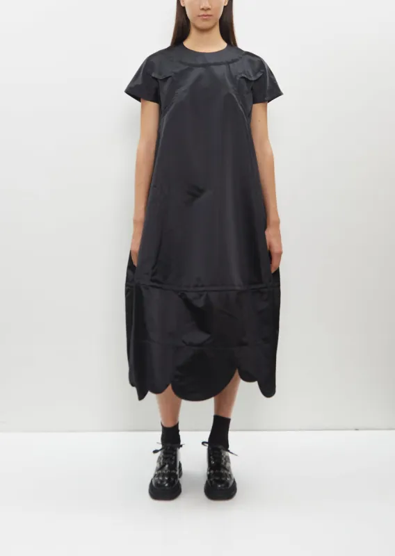 Layered Short Sleeve Dress — Black sold by La Garconne
