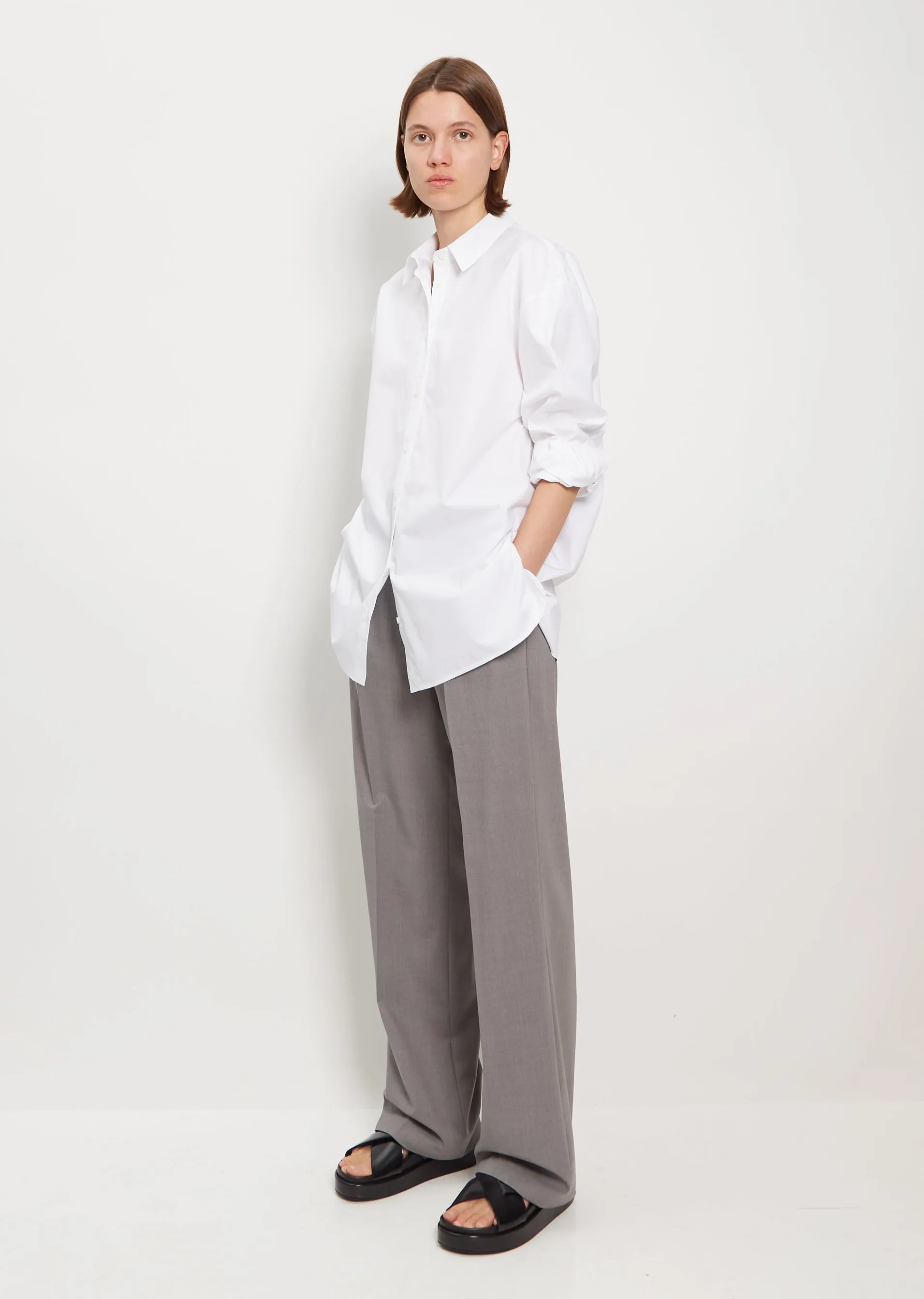 Espanto Cotton Poplin Shirt — White sold by La Garconne product image thumbnail 4