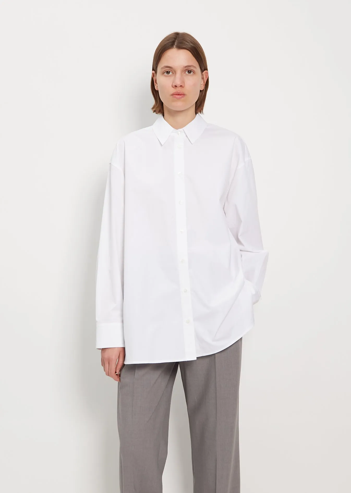 Espanto Cotton Poplin Shirt — White sold by La Garconne