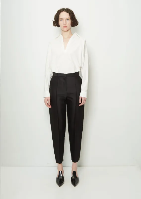 Sewn Pleat Evening Trousers made by La Garconne