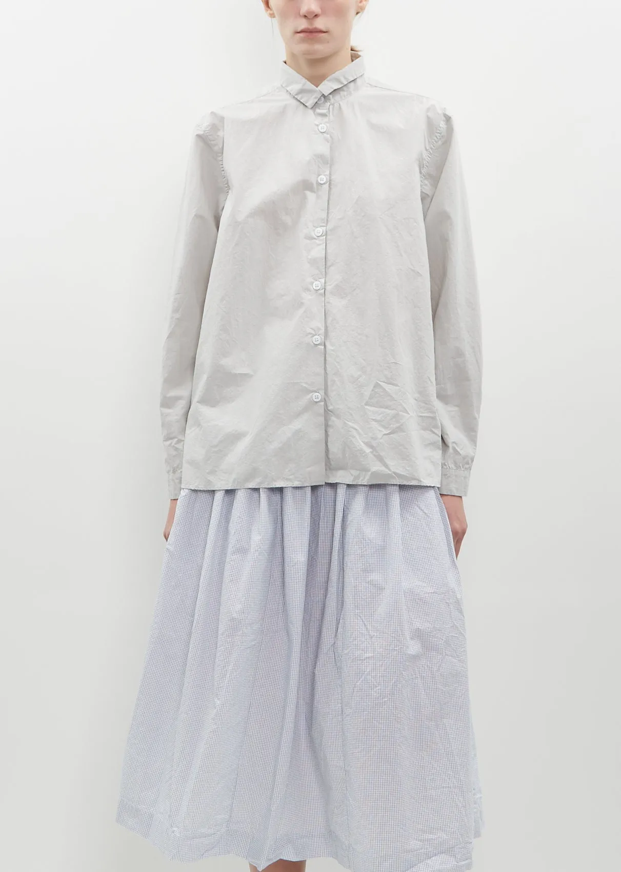 Loose Tyrol Cotton Shirt — Cement sold by La Garconne