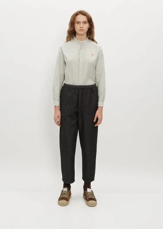 Easy Cotton Pants — Black Denim sold by La Garconne