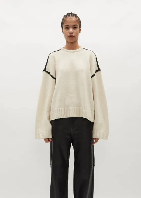 Embroidered Wool Cashmere Knit sold by La Garconne
