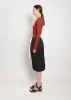 Rib Long Sleeve Cotton T-Shirt — Cherry Mahogany sold by La Garconne