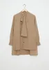 Frill Collar Cotton Shirt — Beige sold by La Garconne