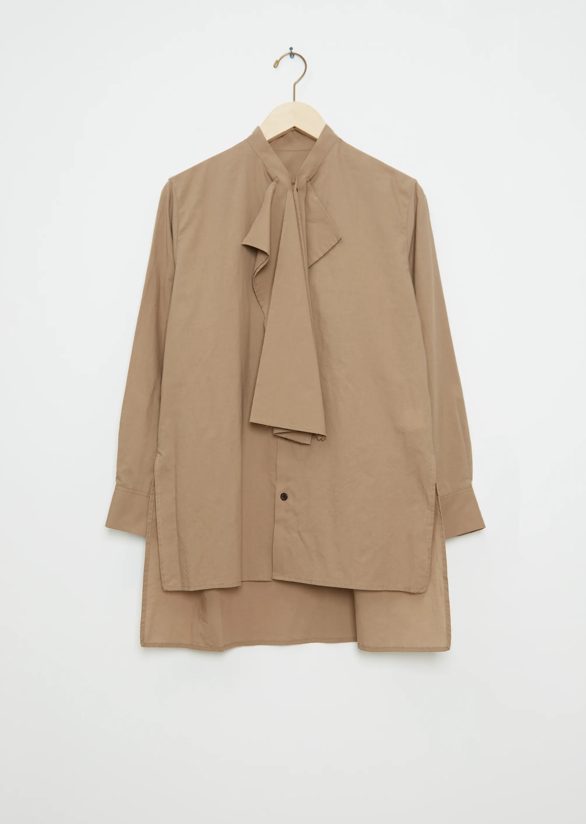 Frill Collar Cotton Shirt — Beige sold by La Garconne product image thumbnail 5