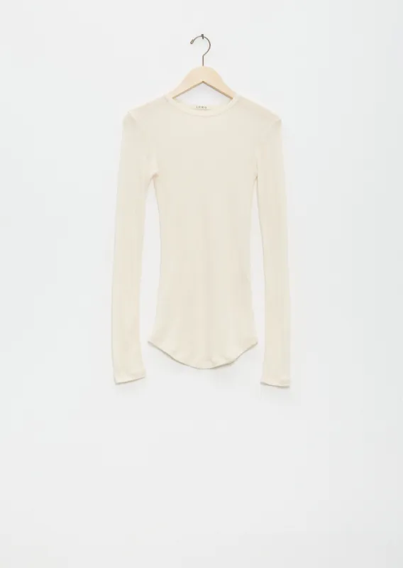 Luna Organic Merino Wool Long Sleeve Tee — Natural sold by La Garconne