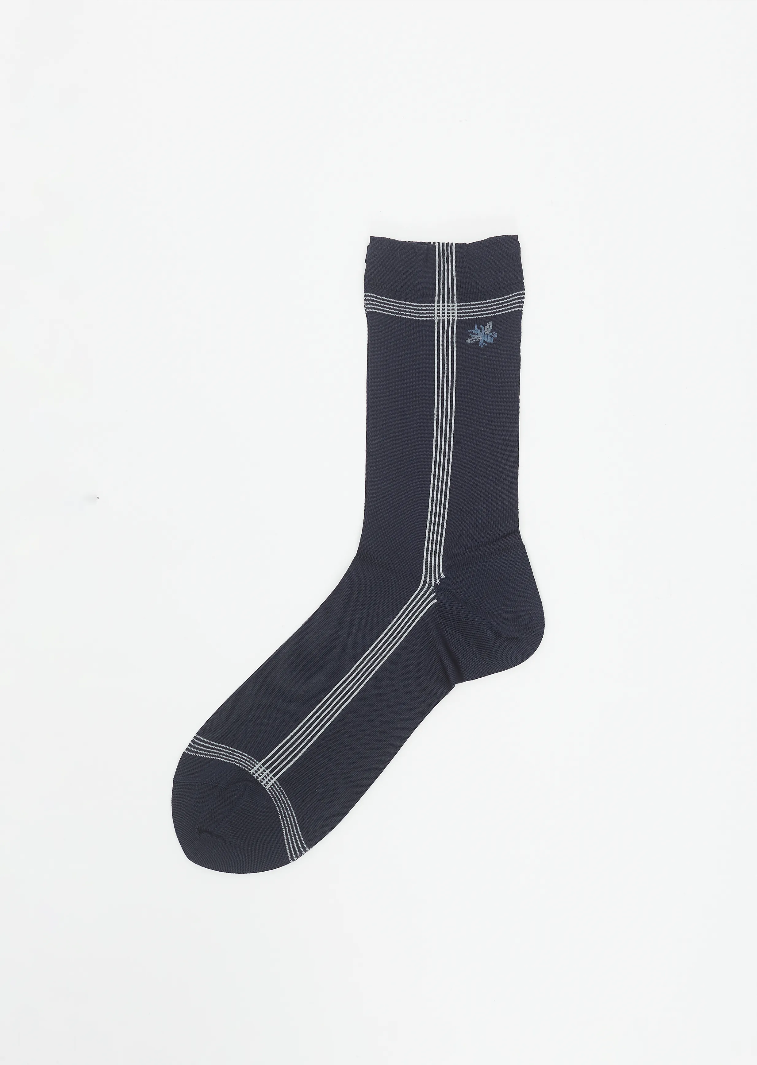Side Line Silk Socks — Navy sold by La Garconne