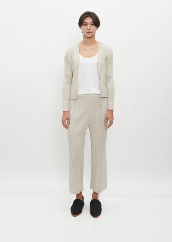 Pleated Crop Pants — Greige sold by La Garconne