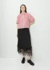 Puff Sleeve Daisy Shirt — Red/White/Pearl sold by La Garconne
