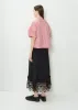 Puff Sleeve Daisy Shirt — Red/White/Pearl sold by La Garconne