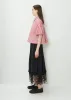 Puff Sleeve Daisy Shirt — Red/White/Pearl sold by La Garconne