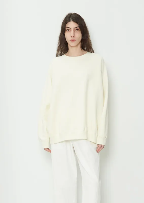 Cotton Wool Sweatshirt — White sold by La Garconne