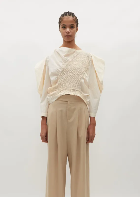 Contraction Blouse — White Hued sold by La Garconne