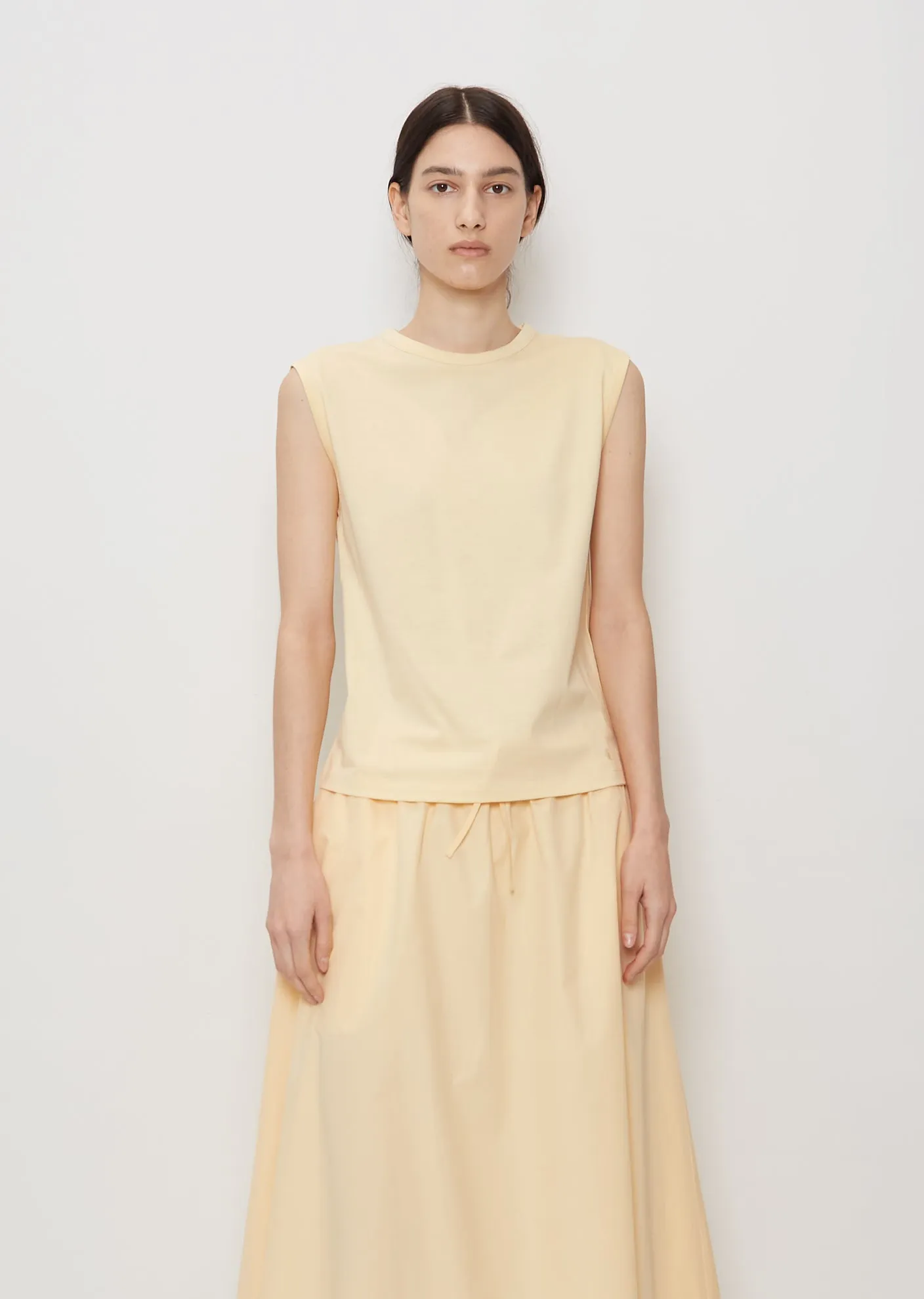 Brani Sleeveless T-Shirt — Apricot sold by La Garconne