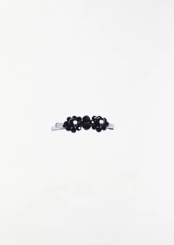 Mini Flower Hair Clip — Jet sold by La Garconne