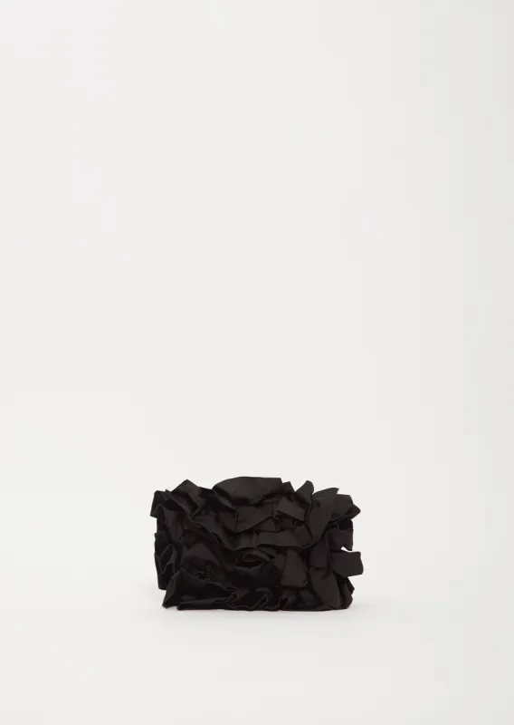 Satin Ruffle Embroidery Bag made by Dries Van Noten