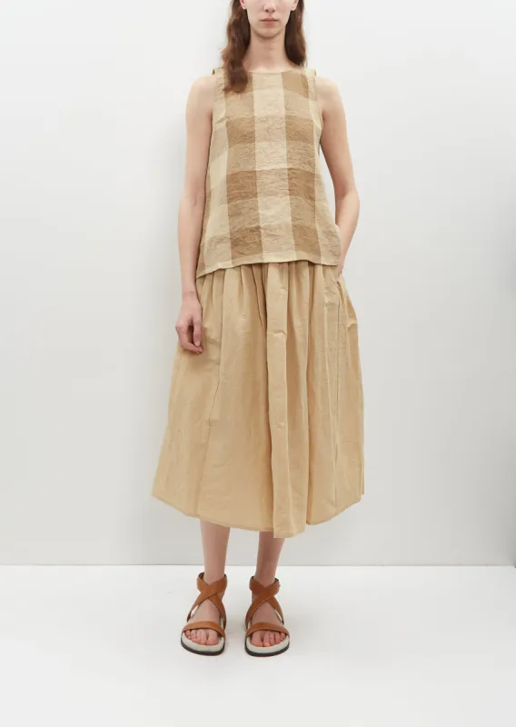 Linen Cotton Gathered Skirt sold by La Garconne