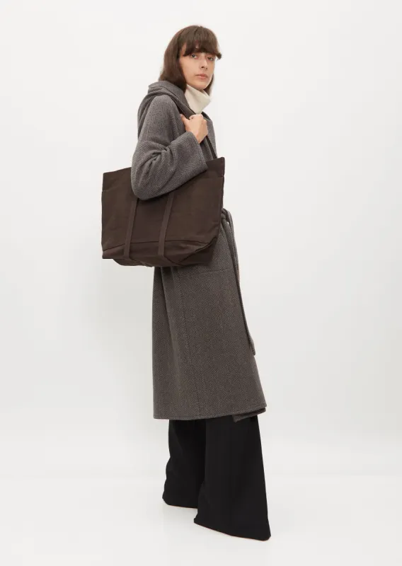 Light Ounce Canvas Tote, Medium — Chocolate sold by La Garconne