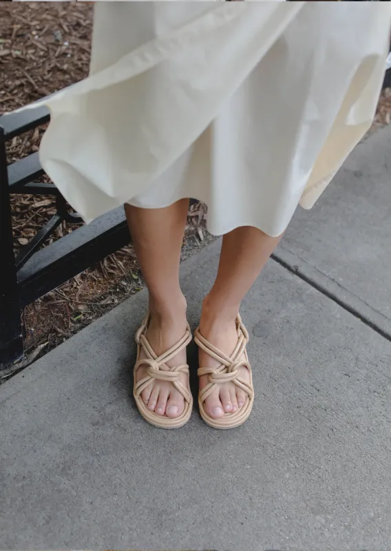 Cable Sandals — Khaky sold by La Garconne