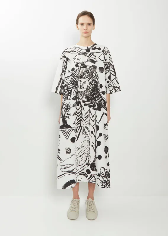 Darby Poplin Cotton Dress — White/Black sold by La Garconne
