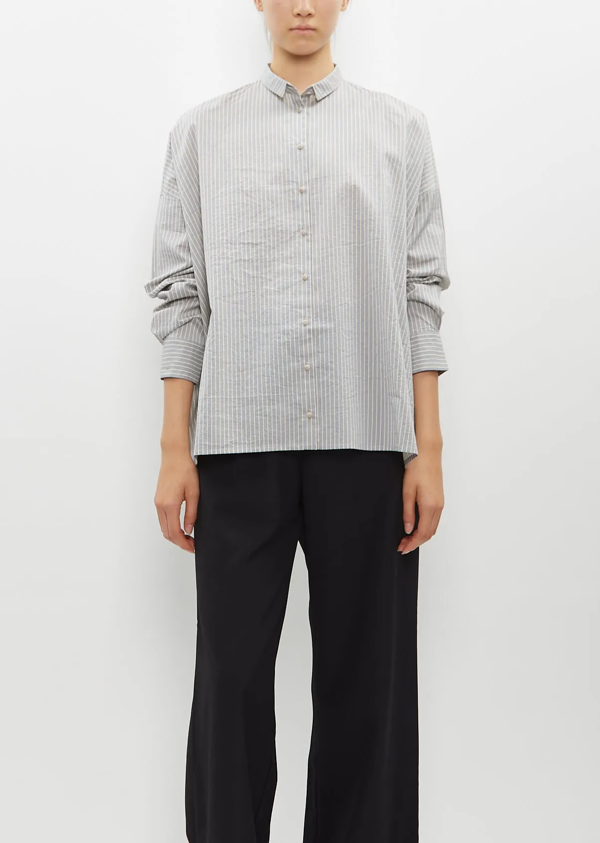 Cotton and Silk Striped Shirt sold by La Garconne