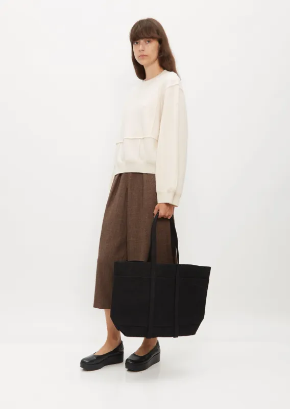 Washed Canvas 6-Pockets Tote — Black sold by La Garconne