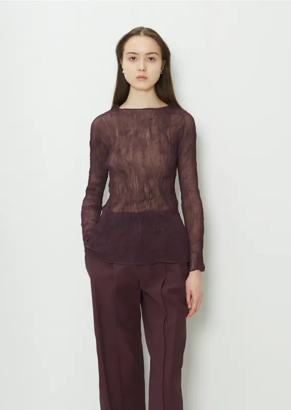 Chiffon Twist 1 Shirt — Dark Purple sold by La Garconne