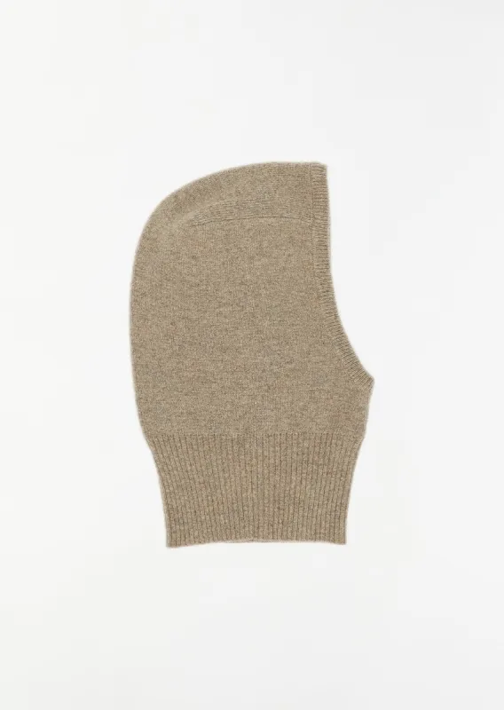 Cathy Cashmere Knitted Balaclava — Biscuit sold by La Garconne